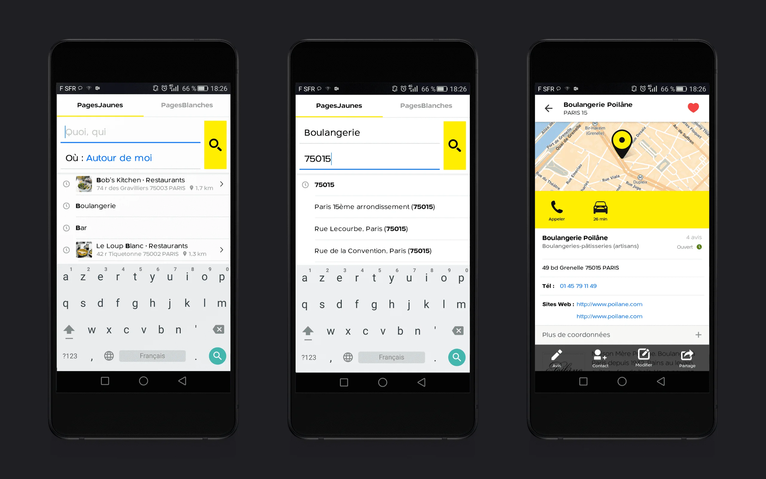 PagesJaunes Search Flow